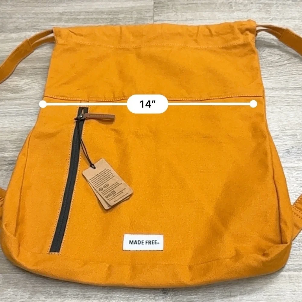 Made Free canvas backpack/ cinch sack